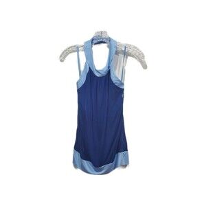 New! Vintage New York & Company Two-Toned Tonal Blue Halter Top, S